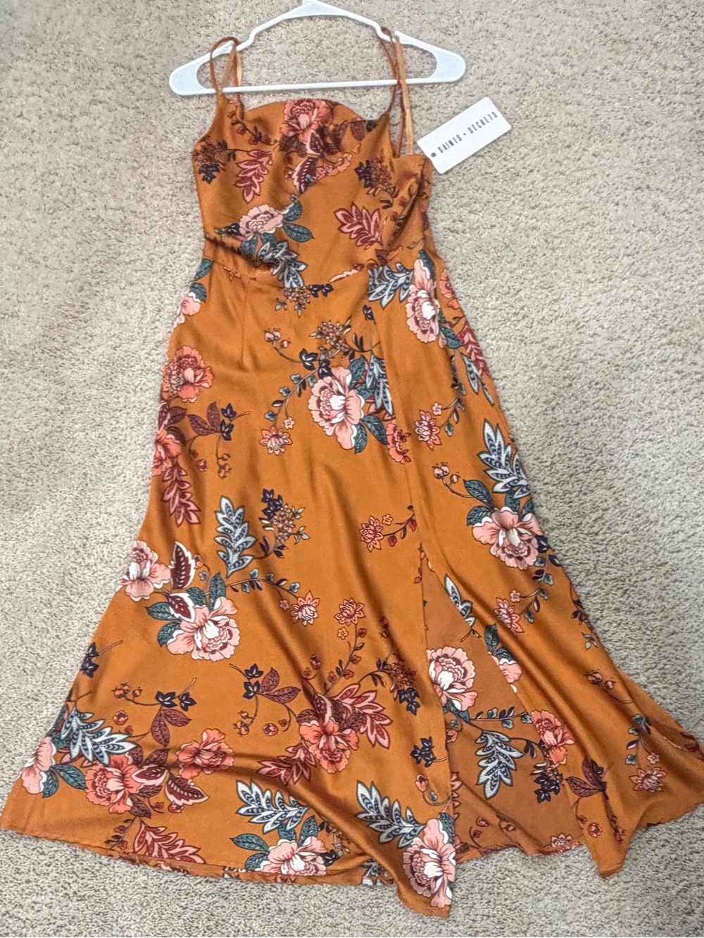Saints + Secrets Floral Maxi Dress in Mustard